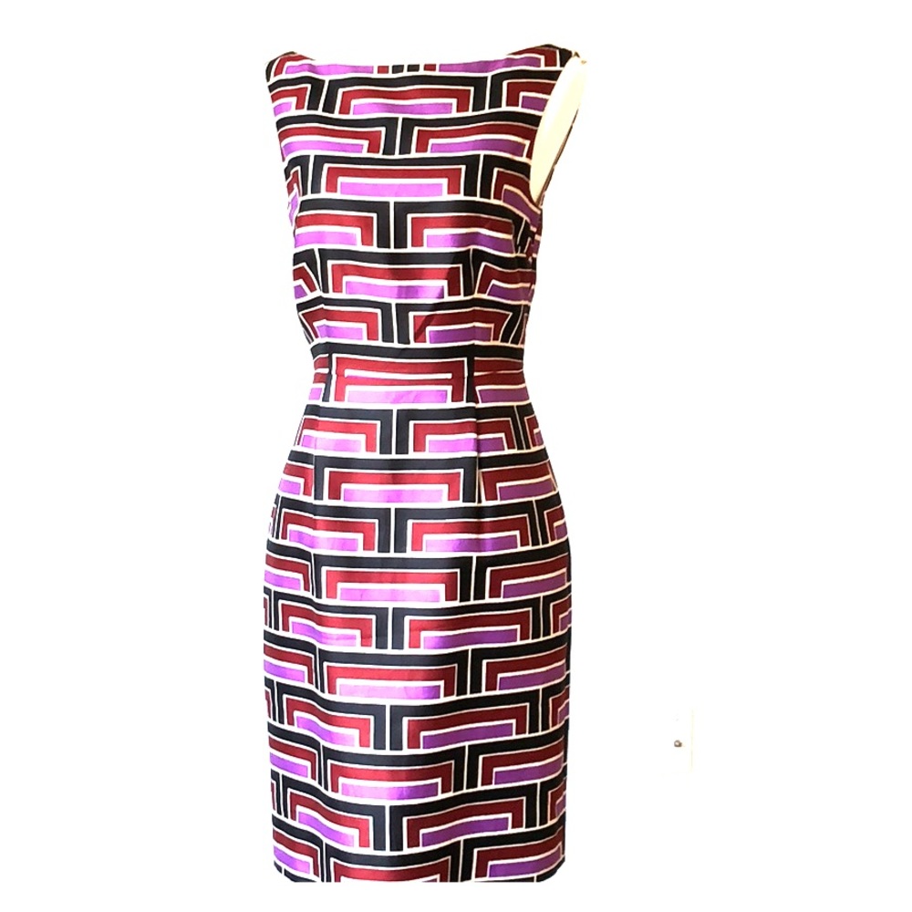 Kate Spade purple geometric dress “Purdy” silk 0